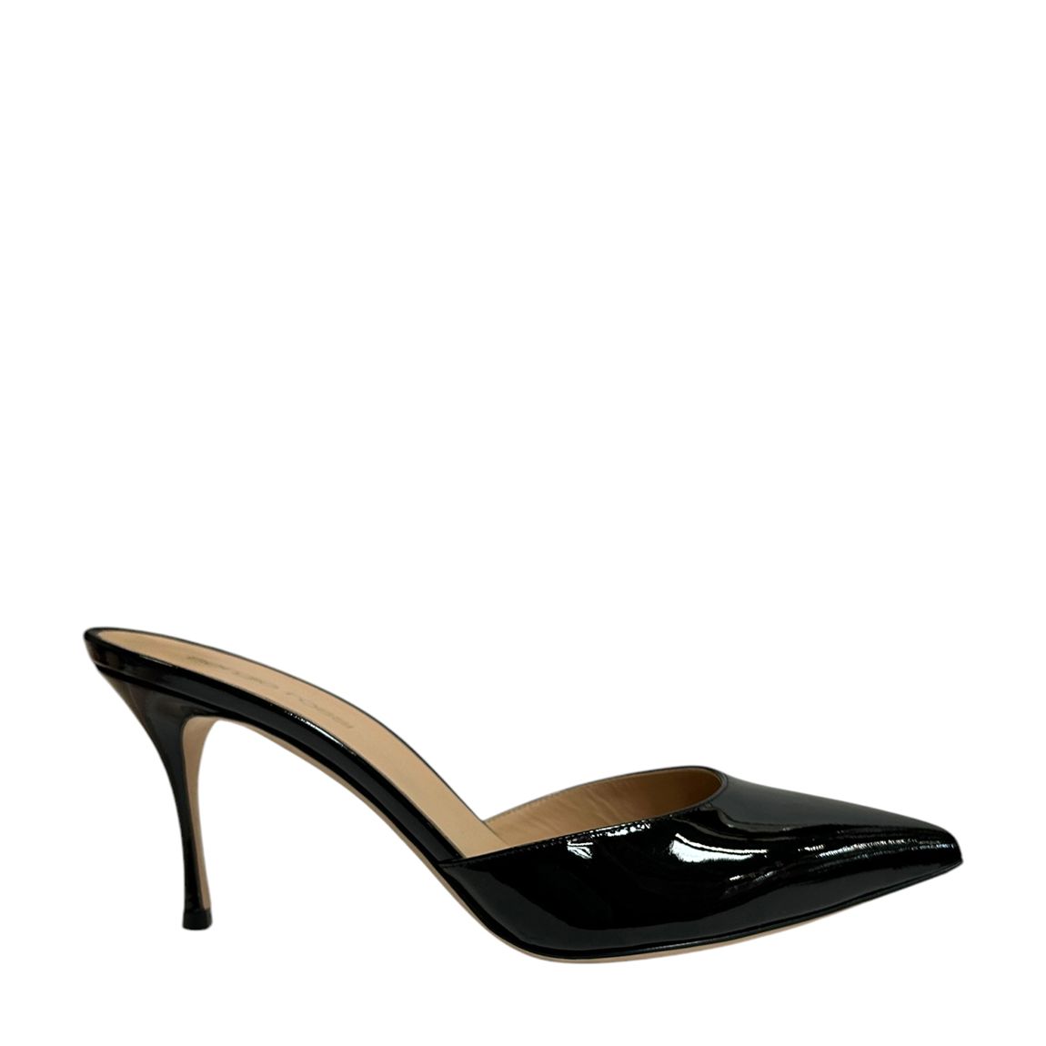 Black Patent Heeled Mules main product photo