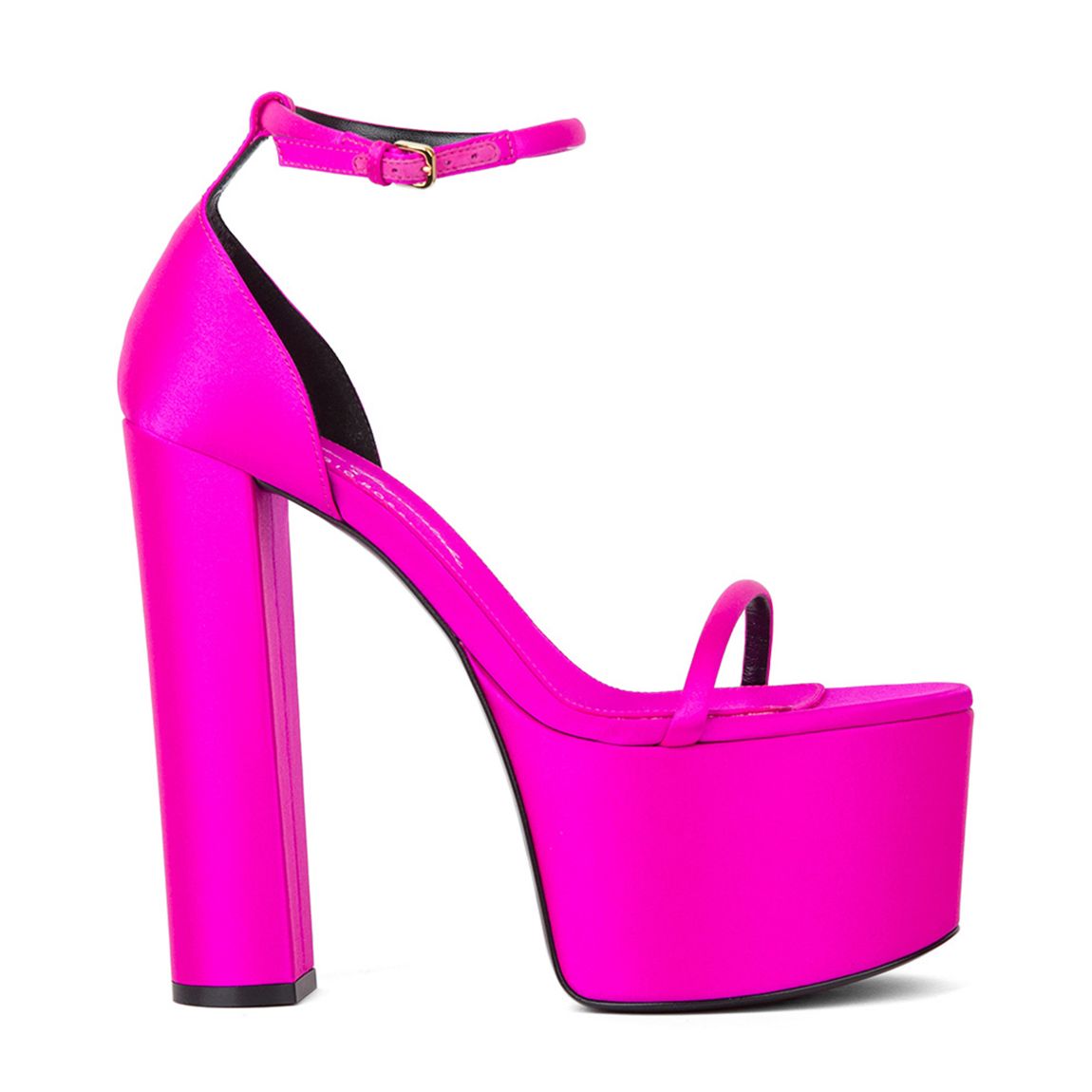 Pink Evangelie Satin Wedge Heeled Sandals main product photo