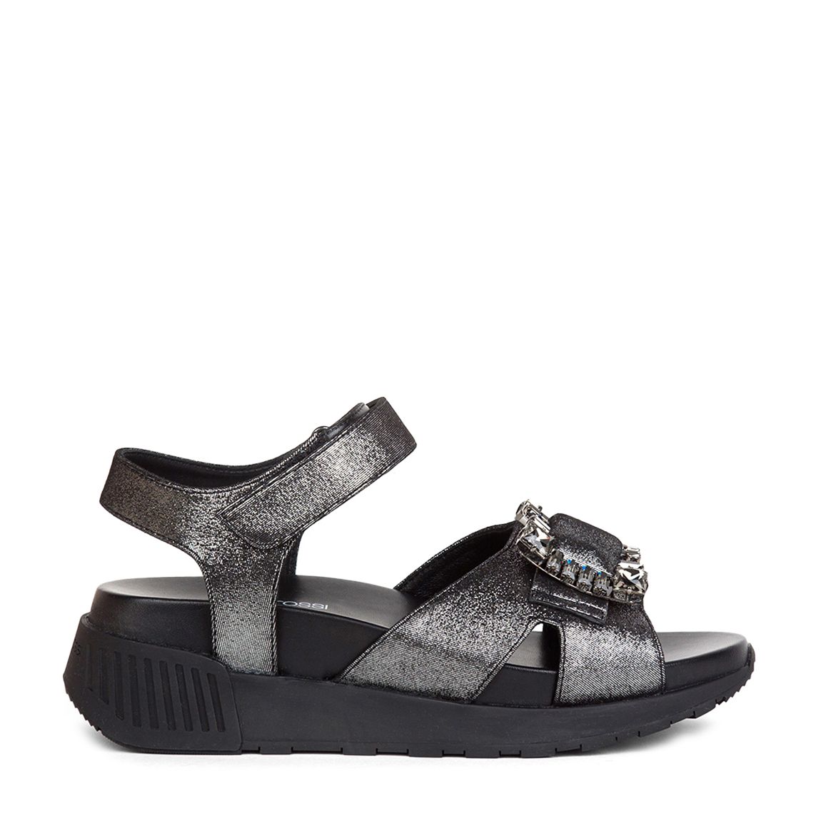 Grey Glitter Emebellished Chunky Sandals main product photo