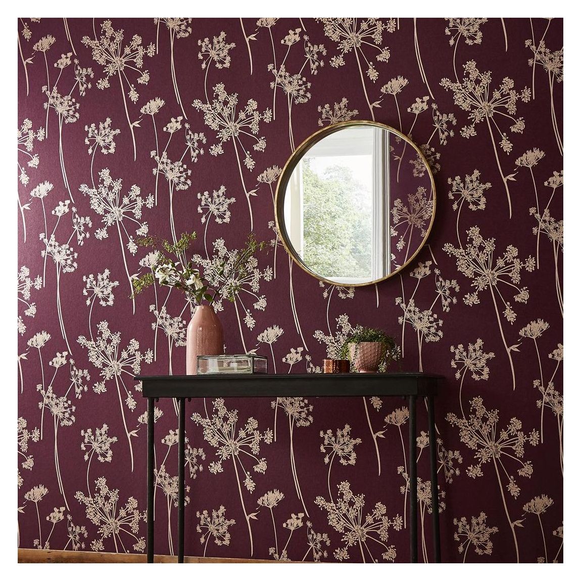 Graham & Brown Anthriscus Plum Wallpaper main product photo