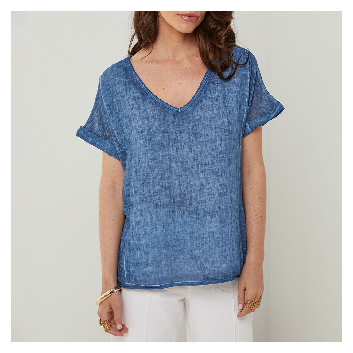 Cerulean Relaxed Linen Tee main product photo