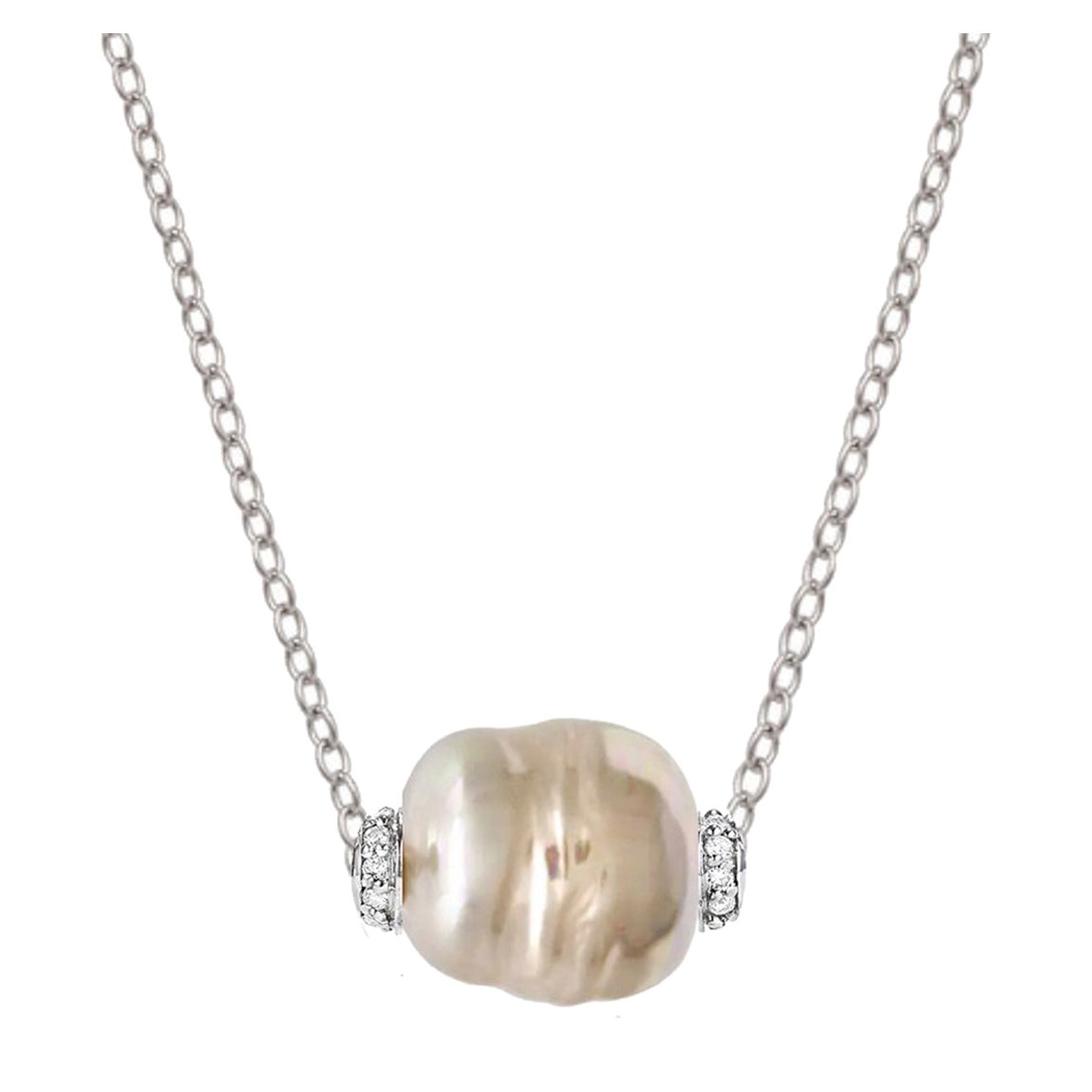 18K White Gold Baroque Necklace main product photo