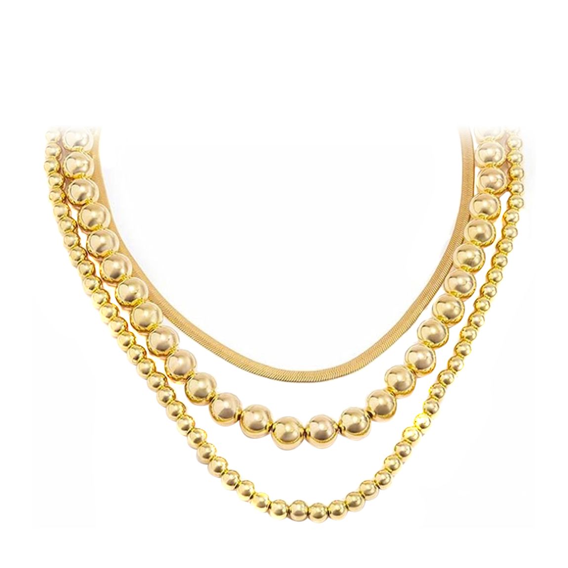 18K Gold Polished Multi Link Necklace main product photo