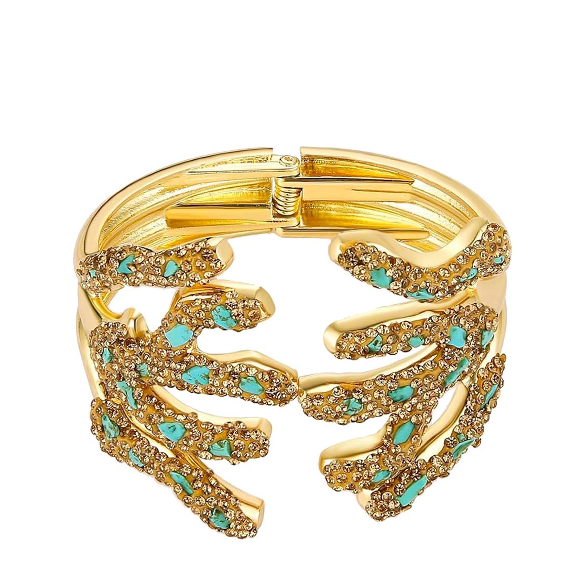 18K Gold Turquoise Reef Statement Bangle main product photo