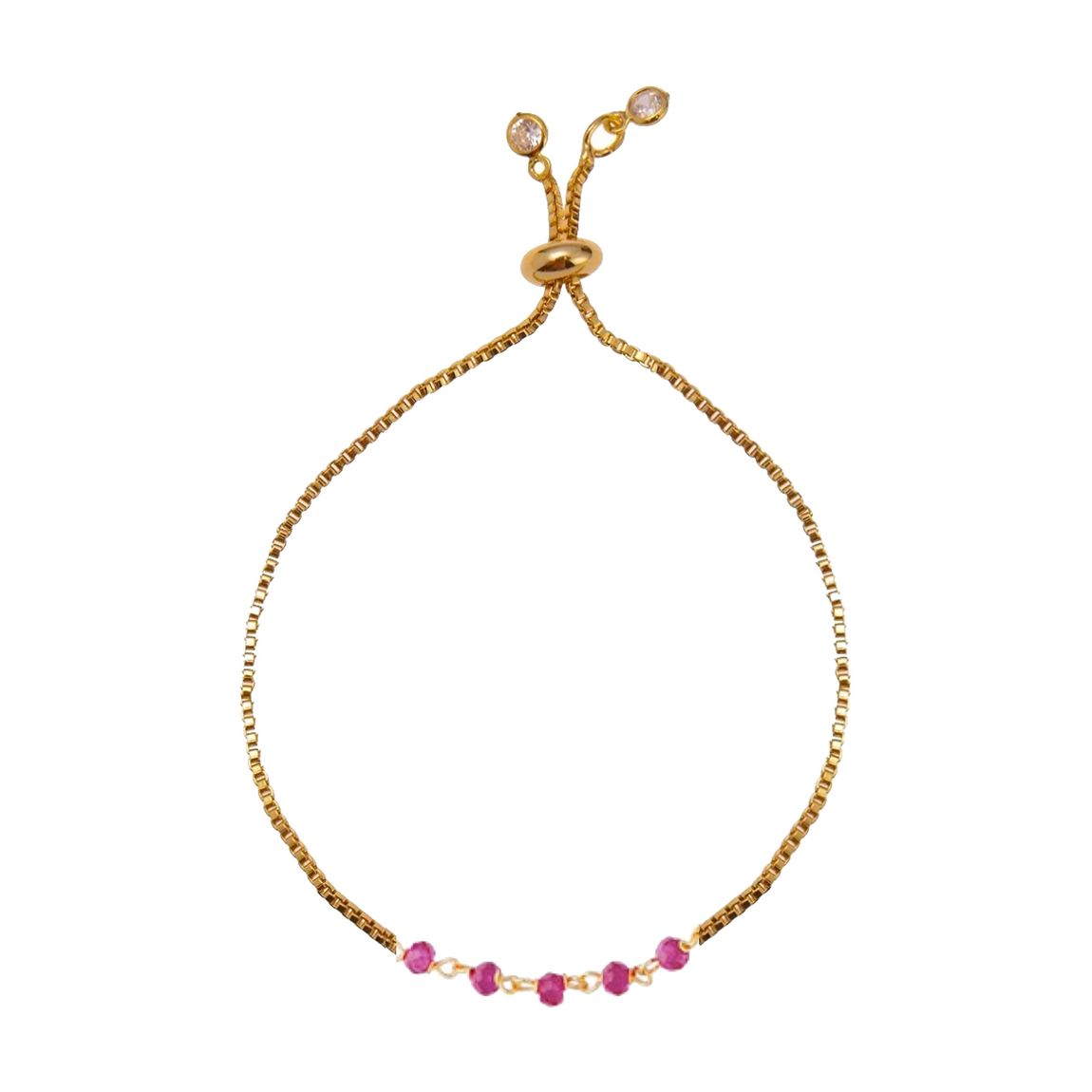 18K Gold Adjustable Ruby Bracelet main product photo