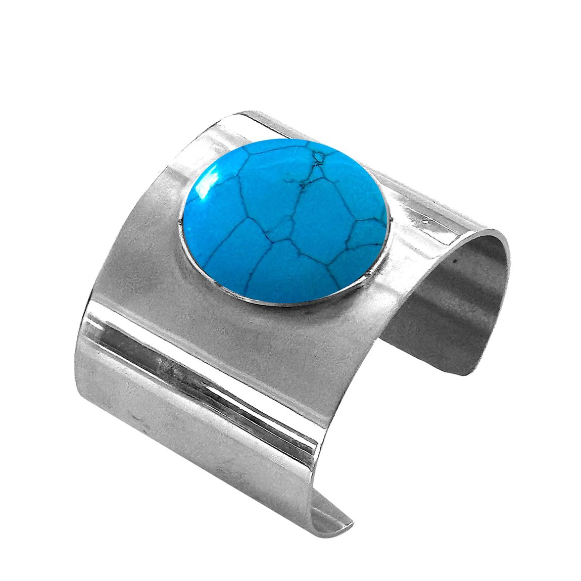 Silver & Turquoise Statement Cuff Bangle main product photo