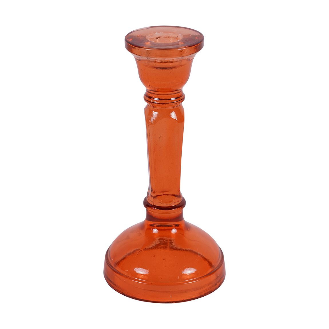 Laura Ashley Glass Candlestick, Orange main product photo