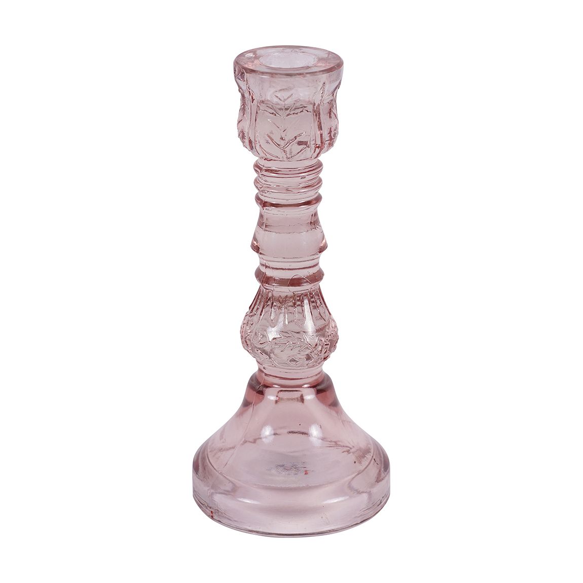 Laura Ashley Pink Glass Candlestick main product photo