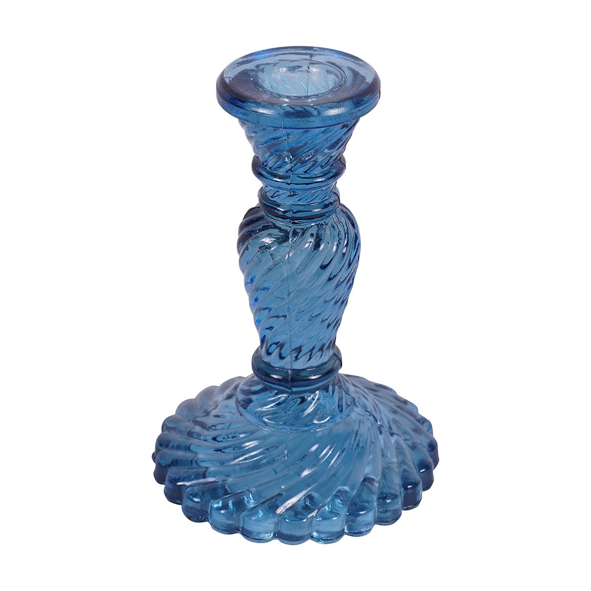 Laura Ashley Glass Candlestick, Blue main product photo
