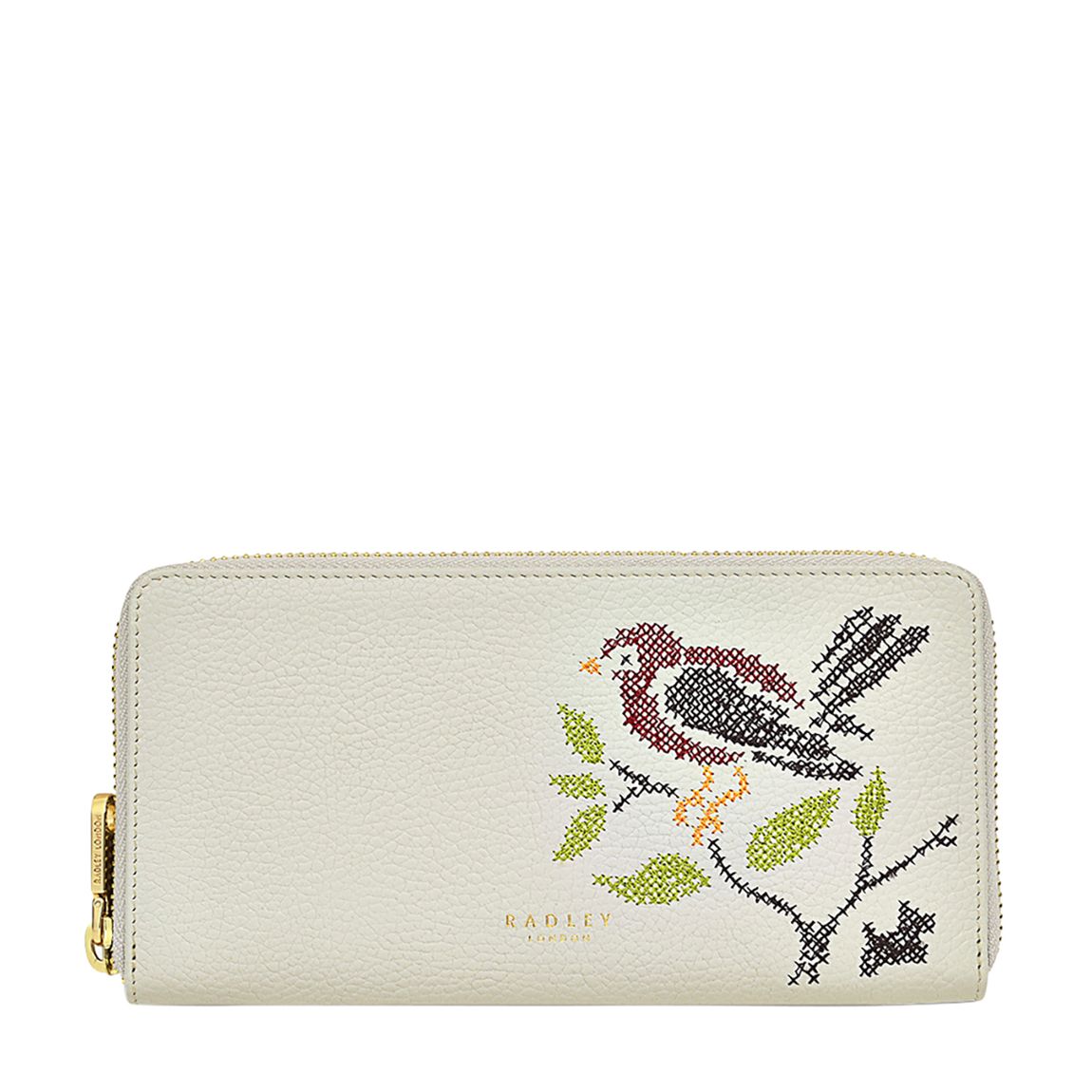 Pumice Embroidery Bird Large Zip Around Matinee Bag main product photo