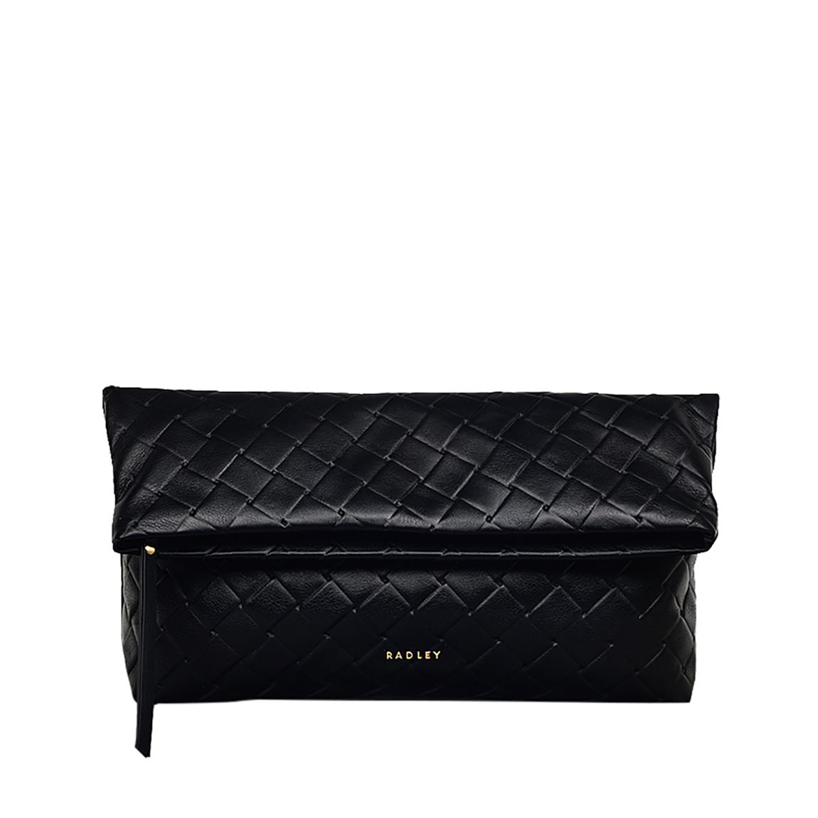 Black Weaver Lane Medium Flapover Clutch Bag main product photo