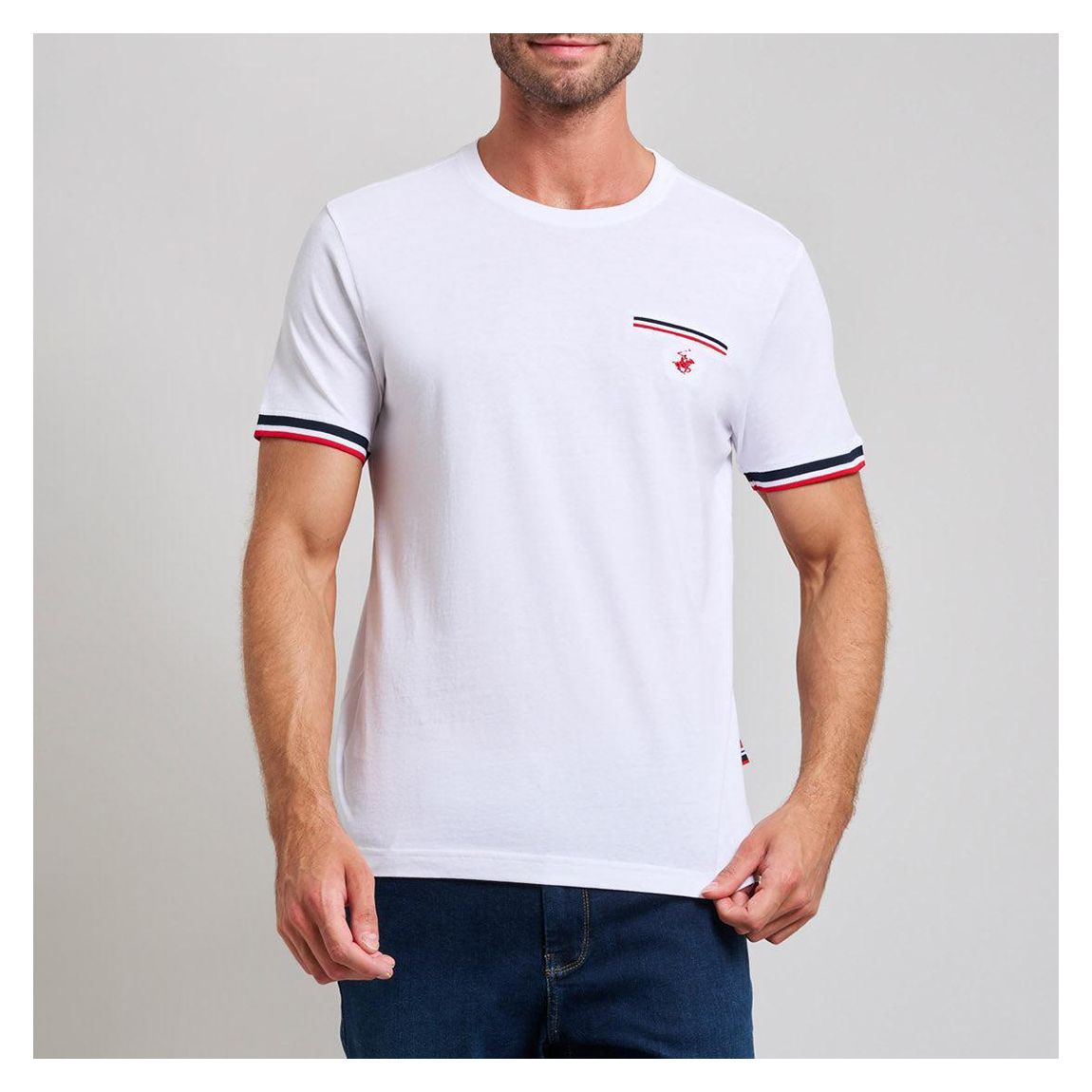 White Pocket Cotton T-Shirt main product photo