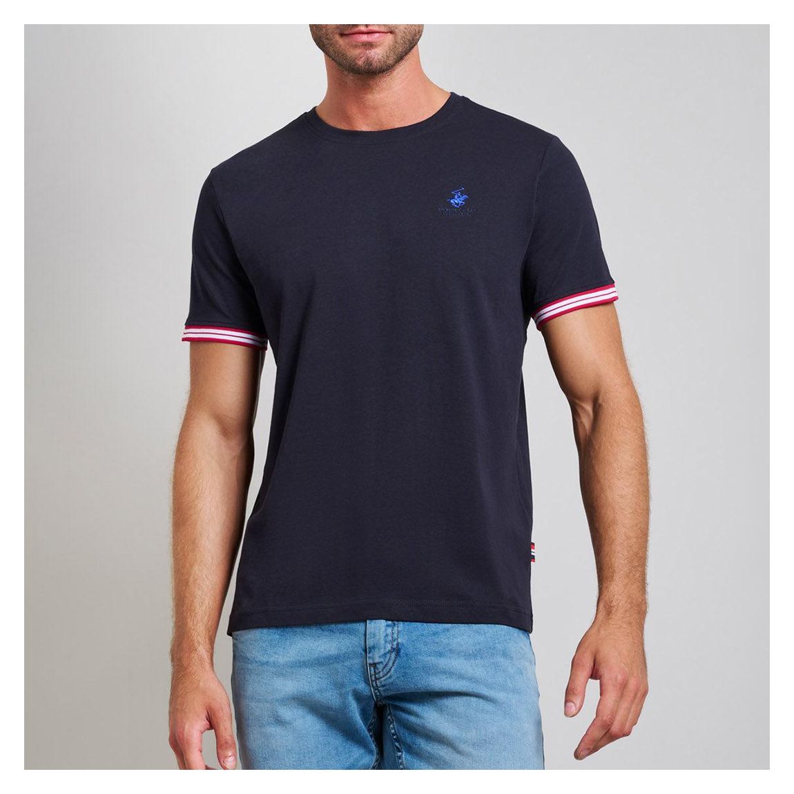 Navy Tipped Cotton T-Shirt main product photo