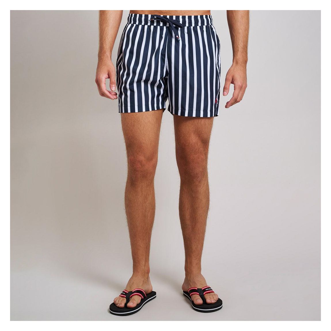 Navy Heavy Stripe Swim Shorts main product photo