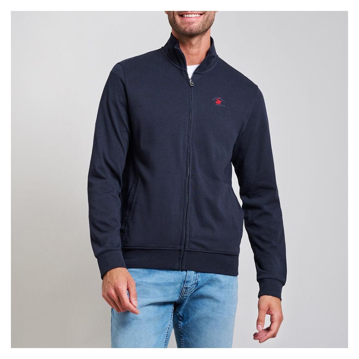 Navy Full Zip Funnel Sweatshirt main product photo