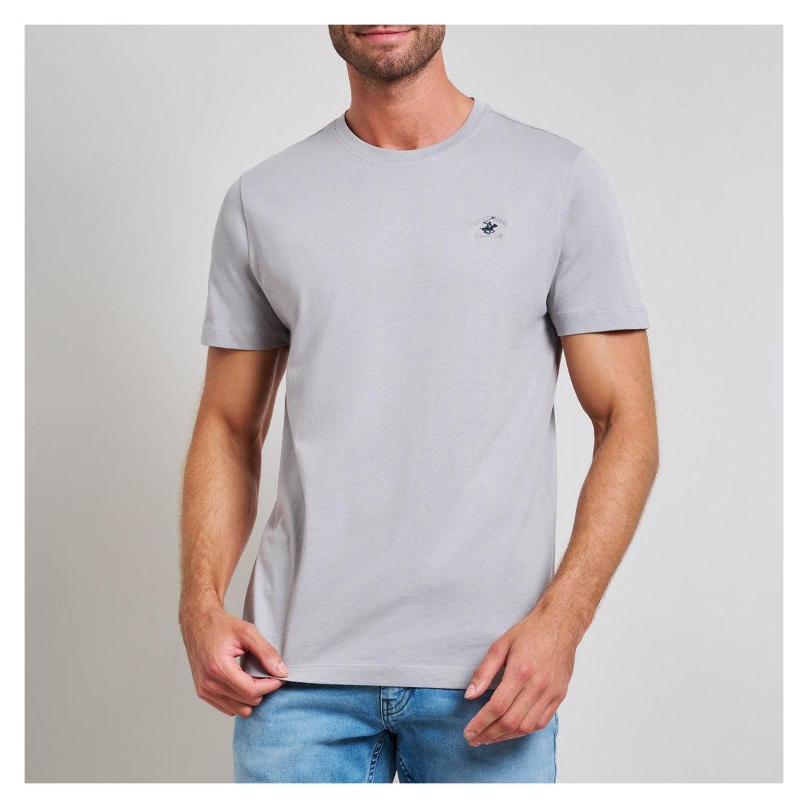 Grey Crew Neck Cotton T-Shirt main product photo