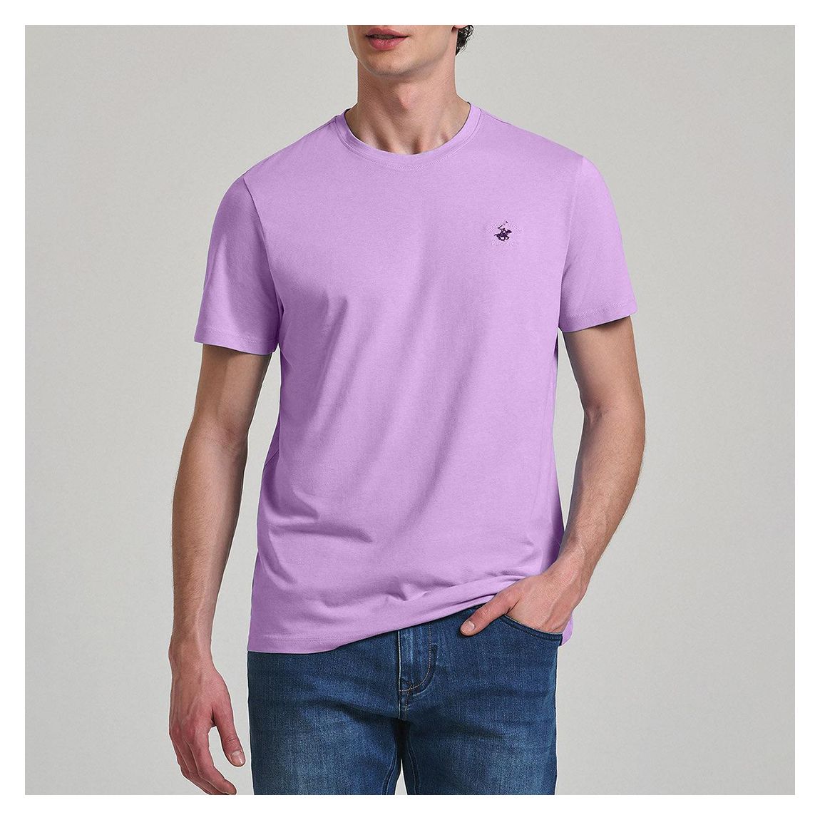 Lilac Crew Slim Fit Cotton-Shirt main product photo