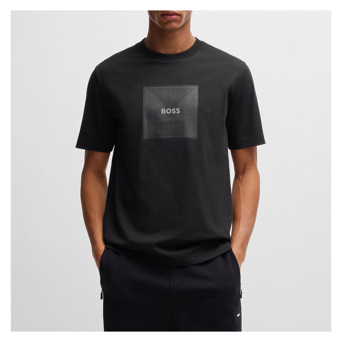 Black Printed Logo Cotton T-Shirt main product photo
