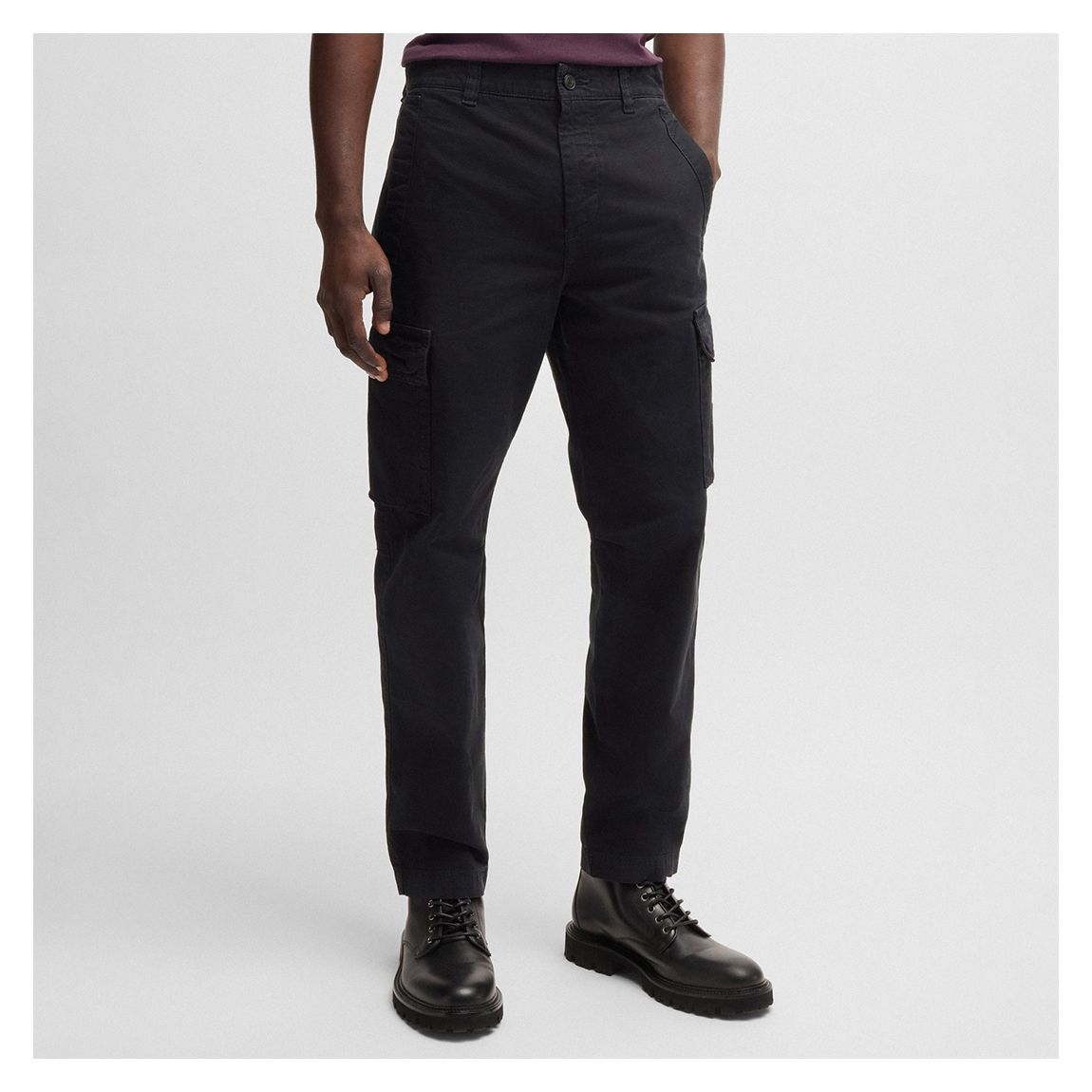 Navy Sisla Cotton Blend Cargo Trousers main product photo