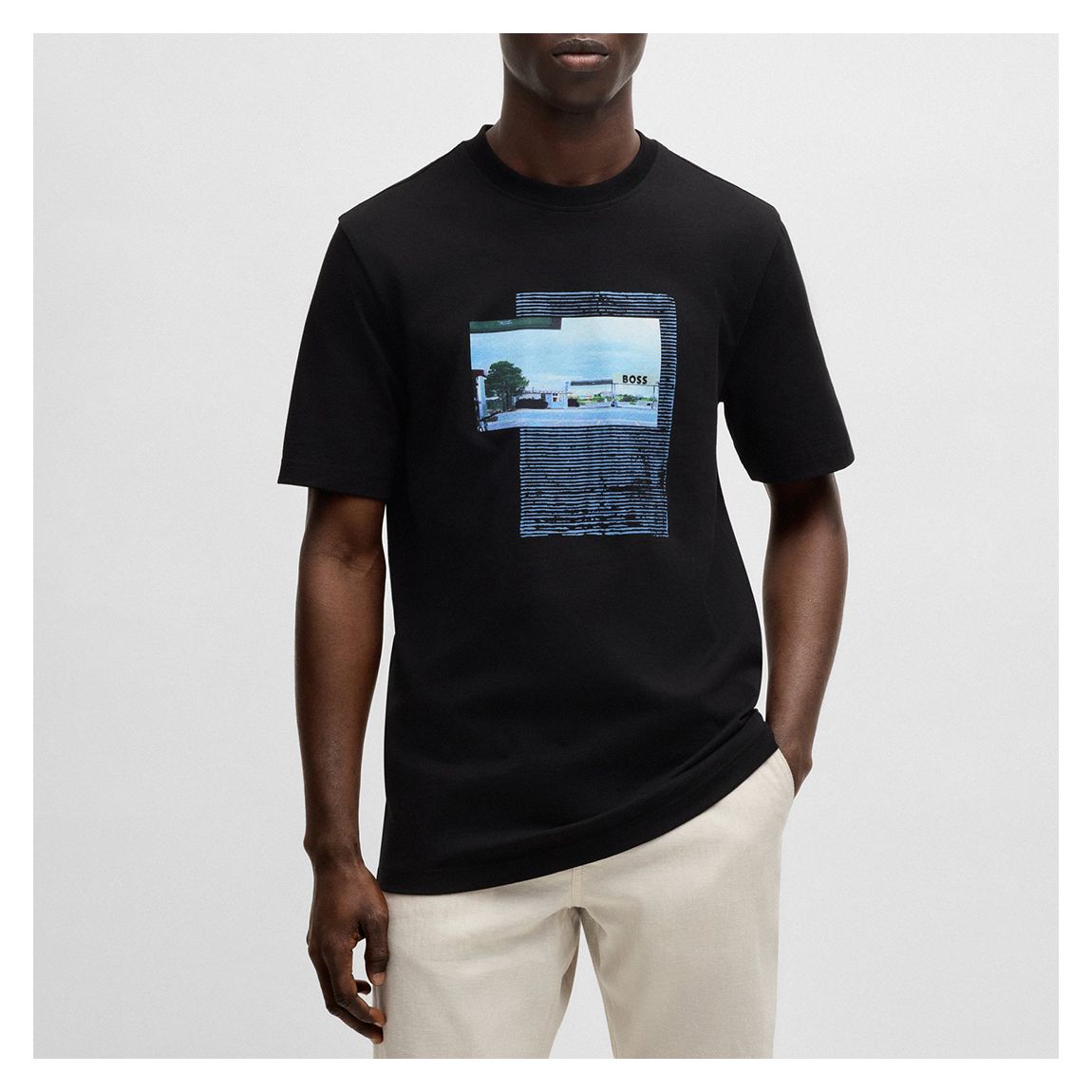 Black Printed Graphic Cotton T-Shirt main product photo