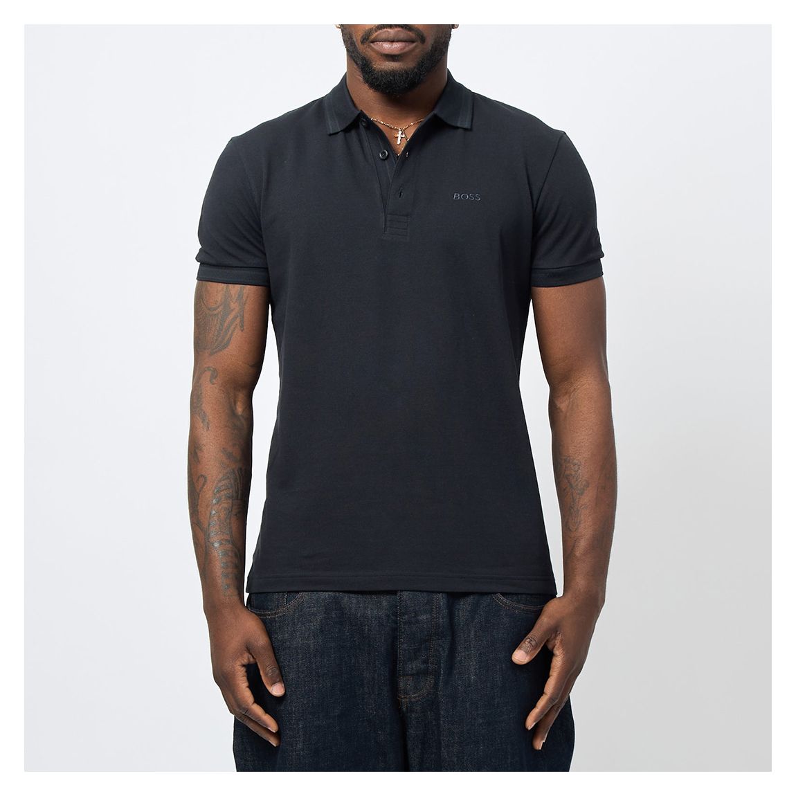 Black Cotton Polo Shirt main product photo