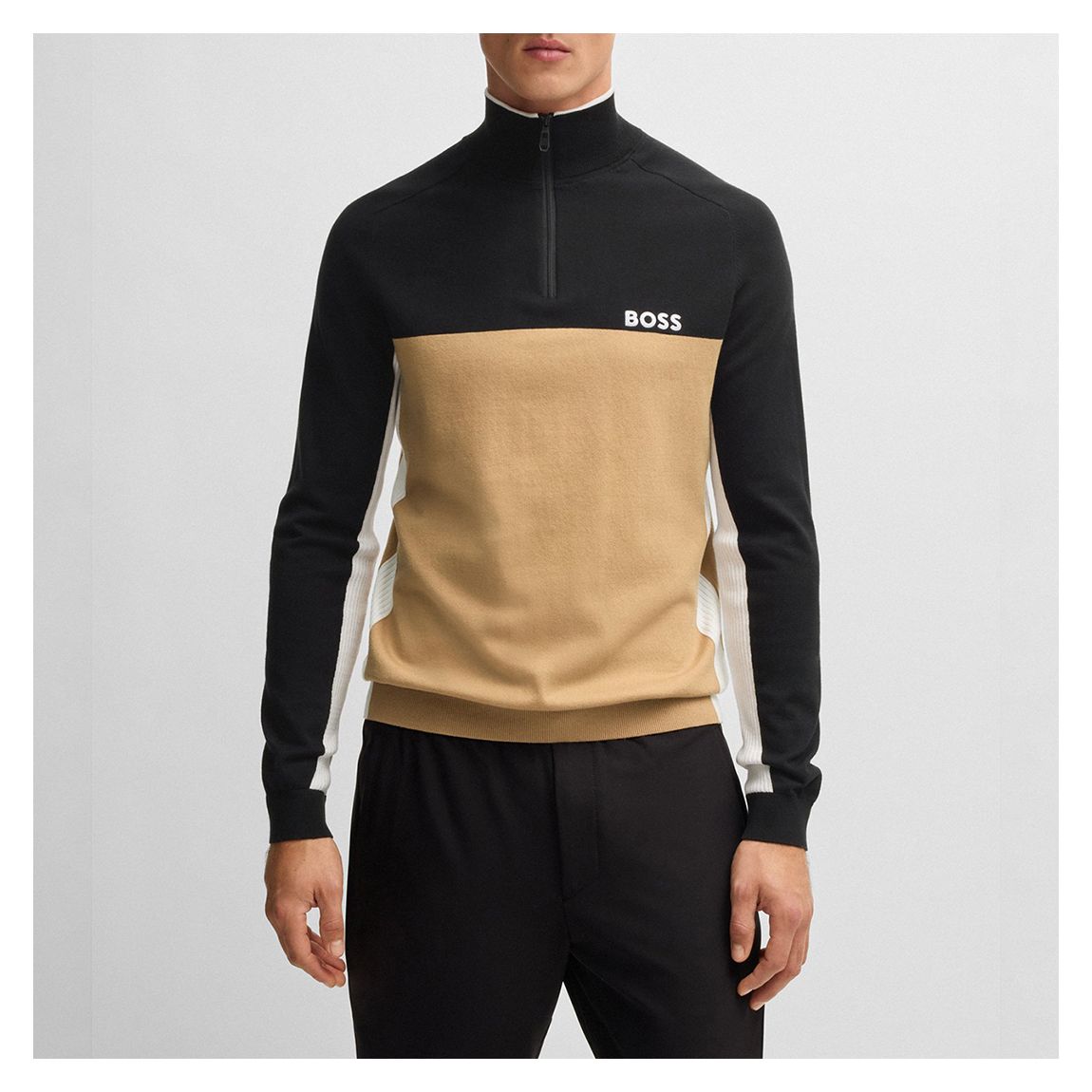 Black/ Beige Hydro 1/4 Zip Sweatshirt main product photo