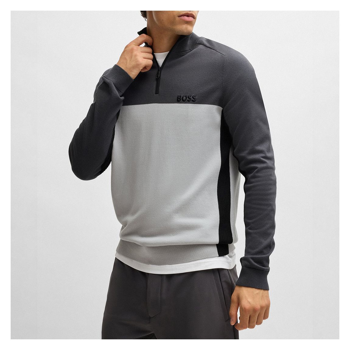 Grey Hydro 1/4 Zip Sweatshirt main product photo