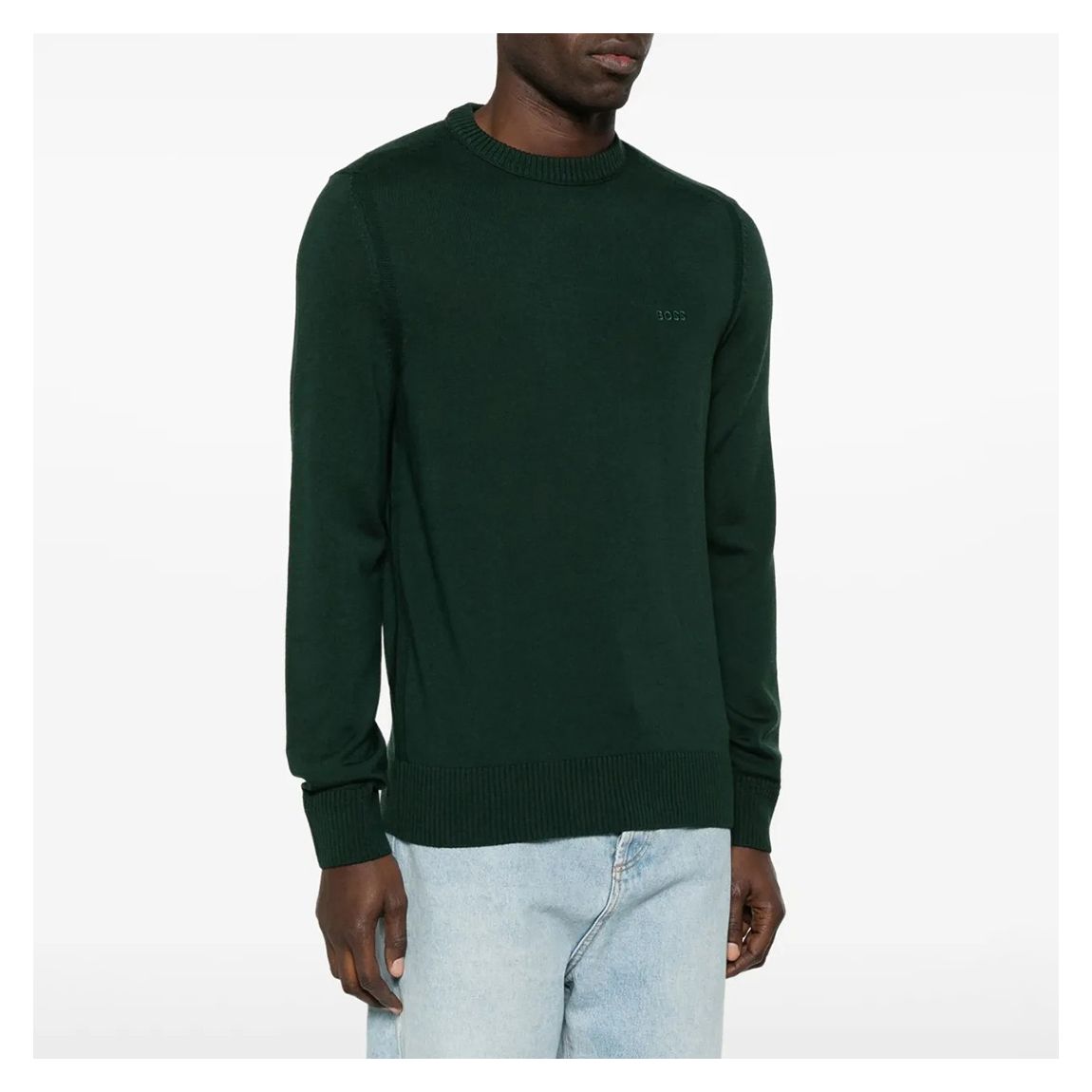 Dark Green Crew Neck Logo Jumper main product photo