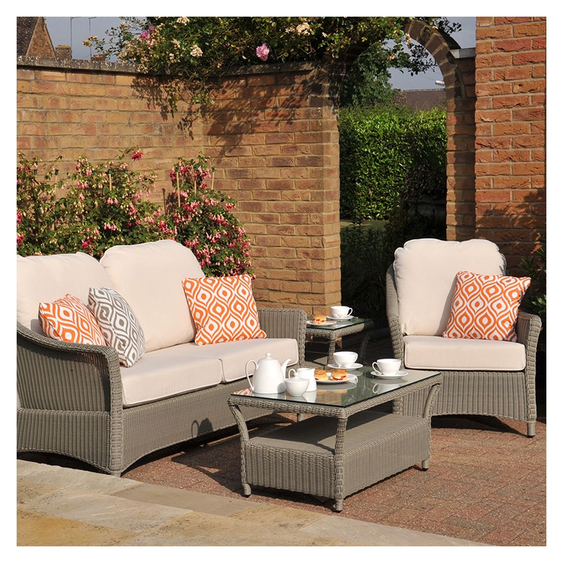 Bourton 4 Piece Garden Lounging Set in Oakley Canvas main product photo