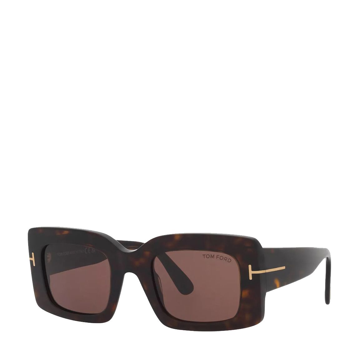 Womens Tortise Shell Tom Ford Brigitta Rectangle Suglasses 50mm main product photo