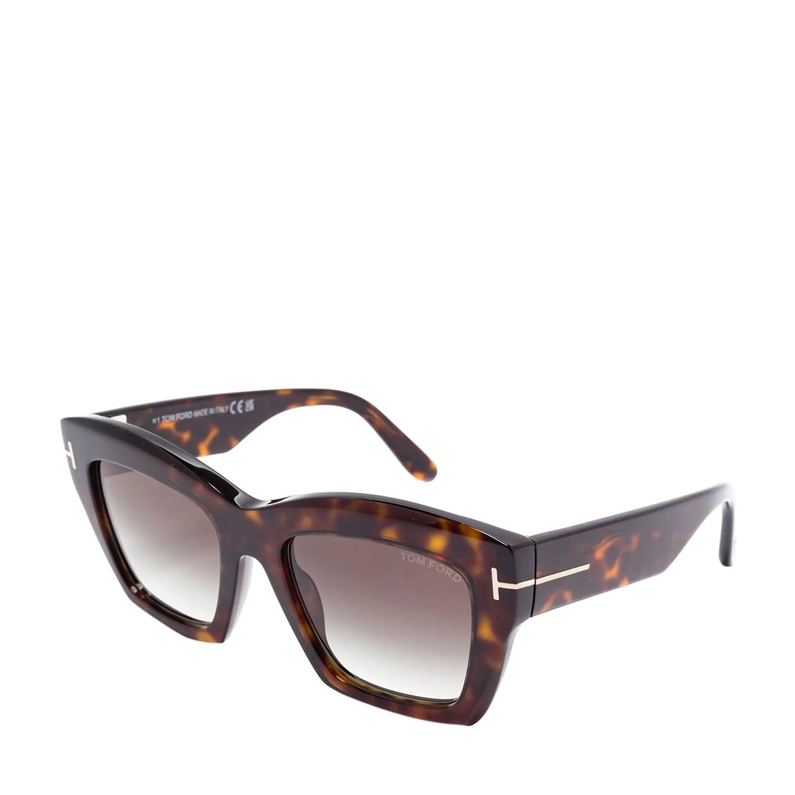 Womens Tortise Tom Ford Luna Rectangle Suglasses 52mm main product photo