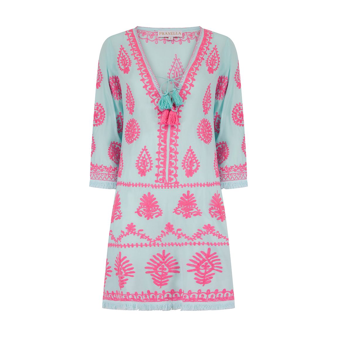 Aggie Dress Hot Pink-Aqua main product photo
