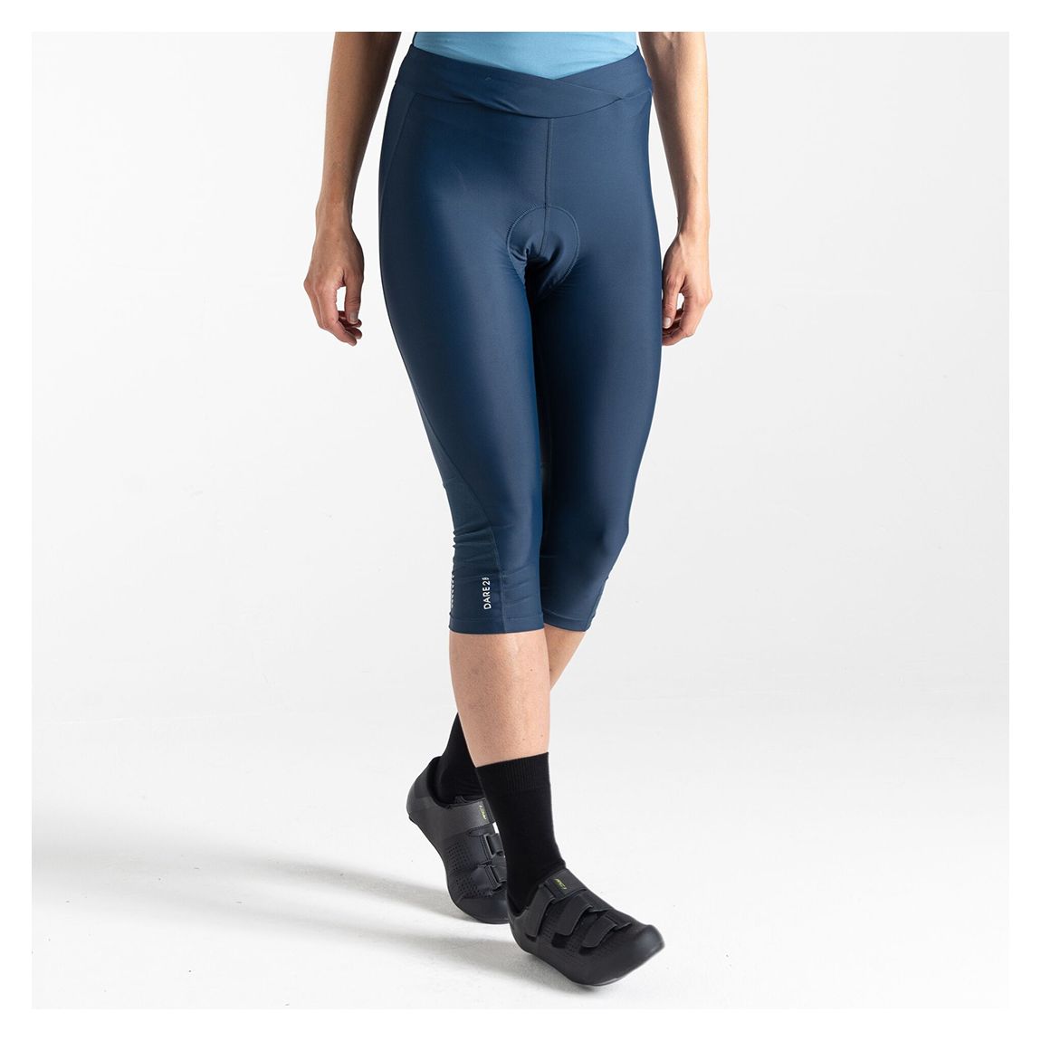 Teal Worldly Gel Cycling Capri main product photo