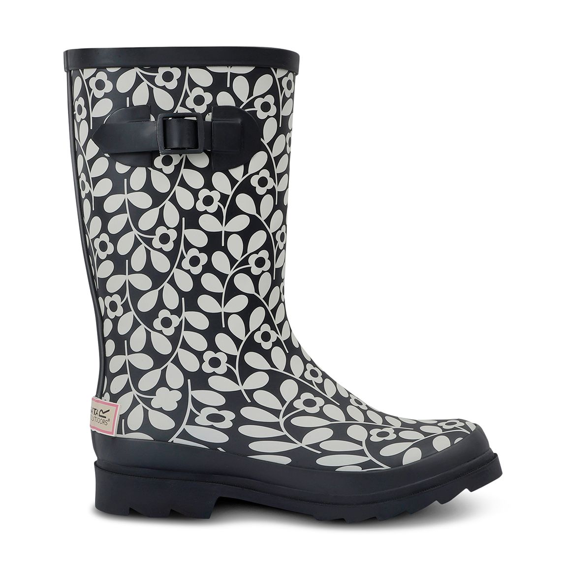 Black Floral Orla Kiely Quarter Wellies main product photo