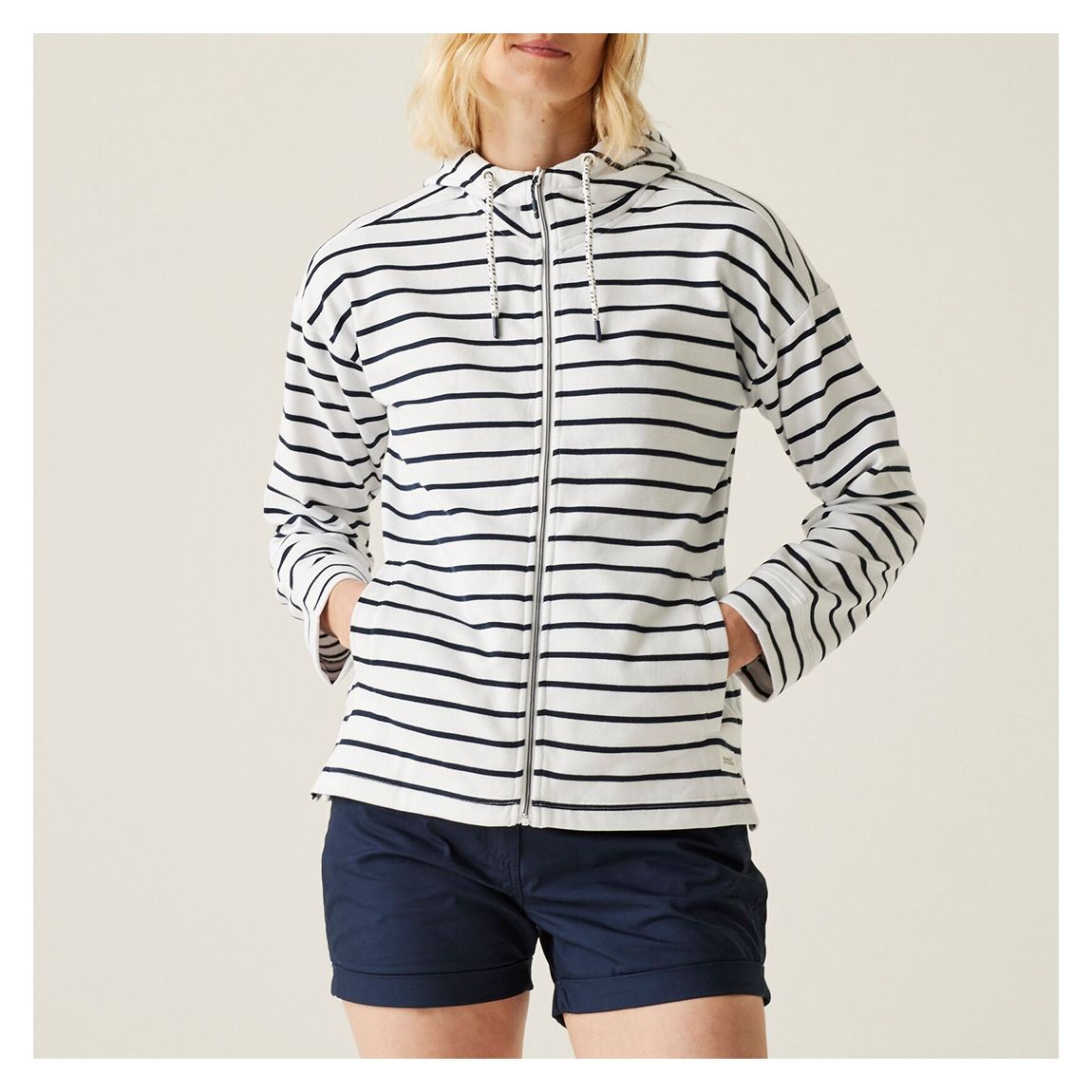 White/Navy Bayletta II Full Zip Hoody main product photo