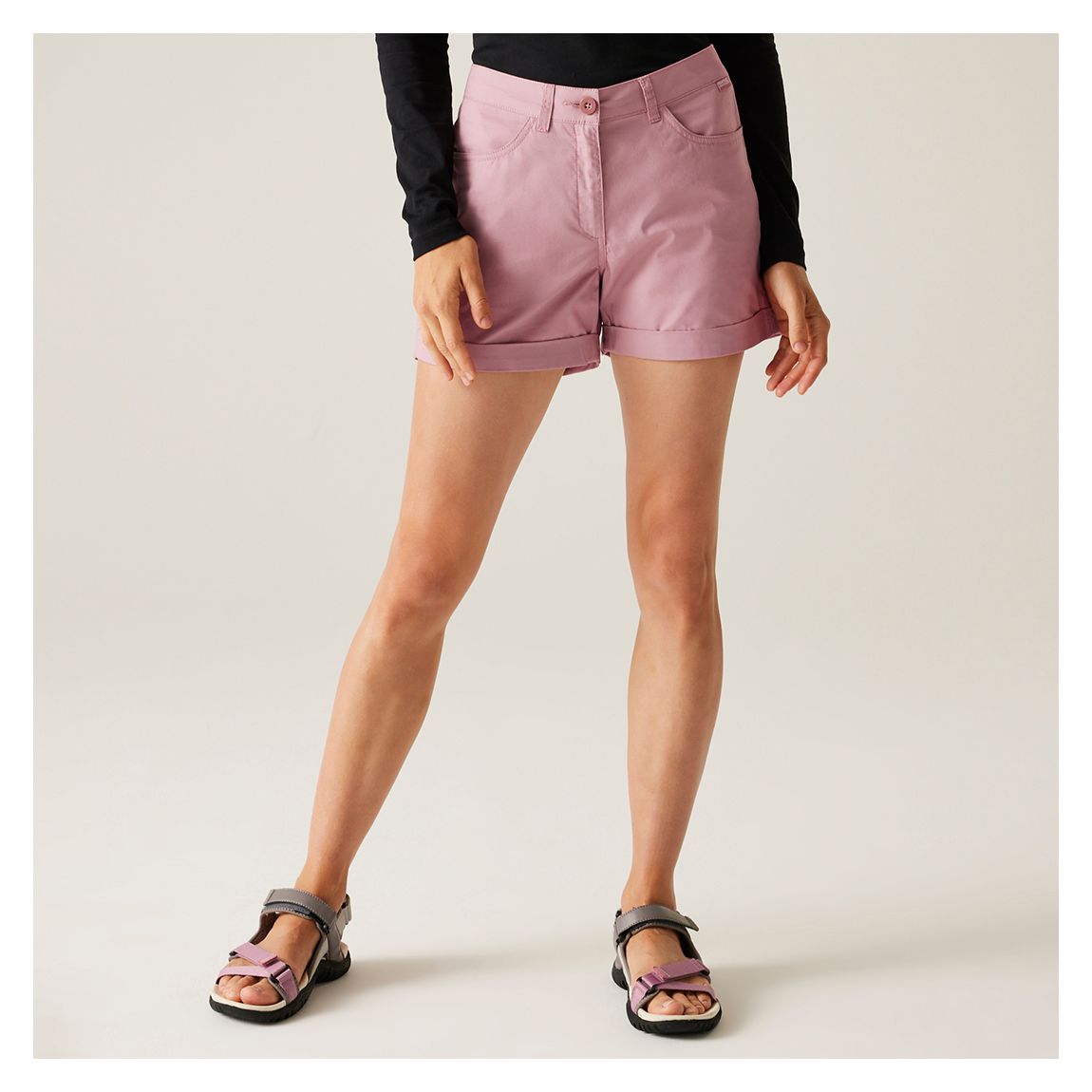 Pale Pink Pemma Casual Chino Shorts main product photo
