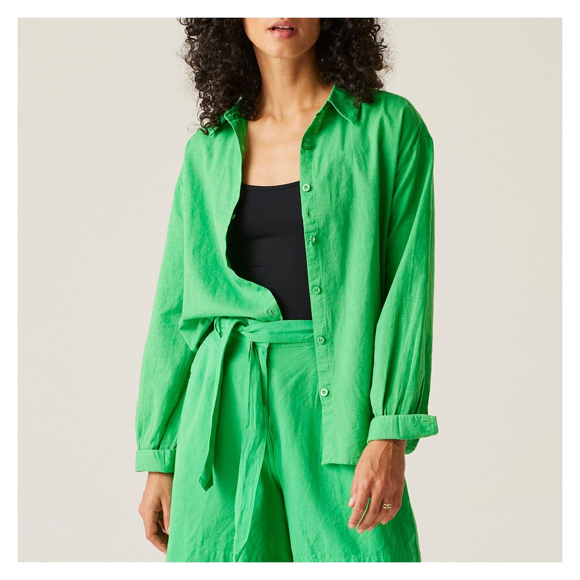 Green Primevere Linen Blend II Shirt main product photo