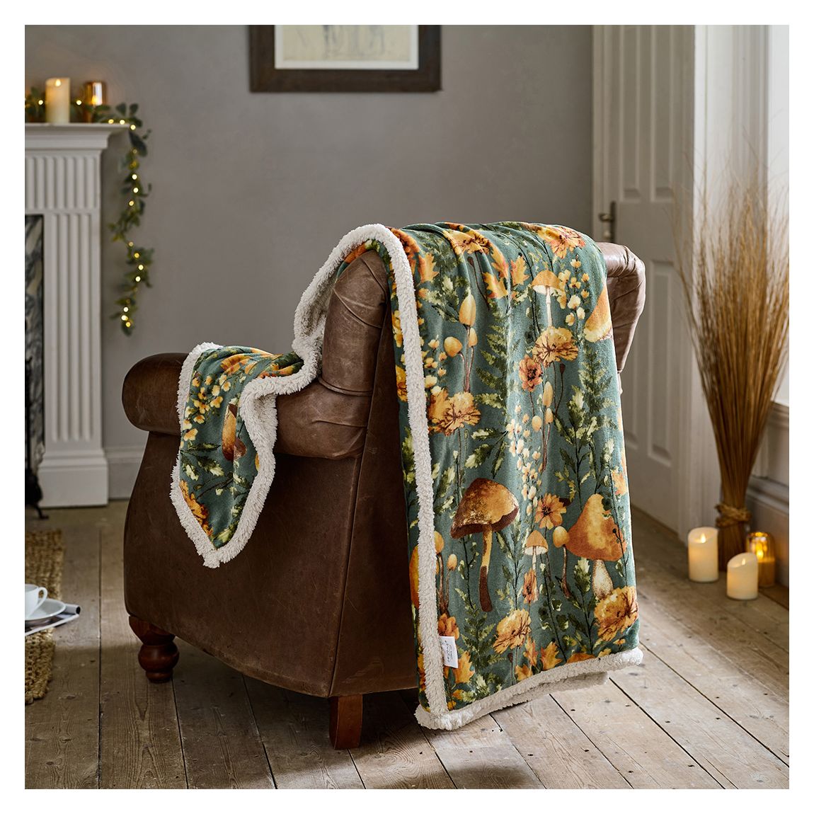 Mushroom 140x180cm Throw, Sage main product photo