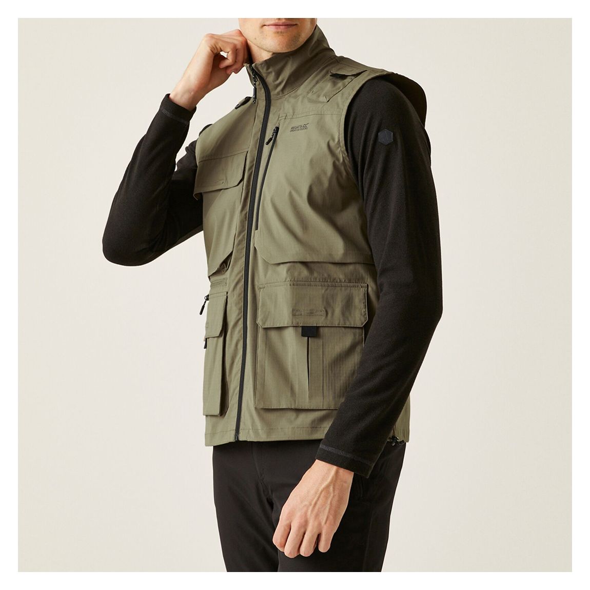 Khaki Insect-Repellent Light Pack Away Gilet main product photo