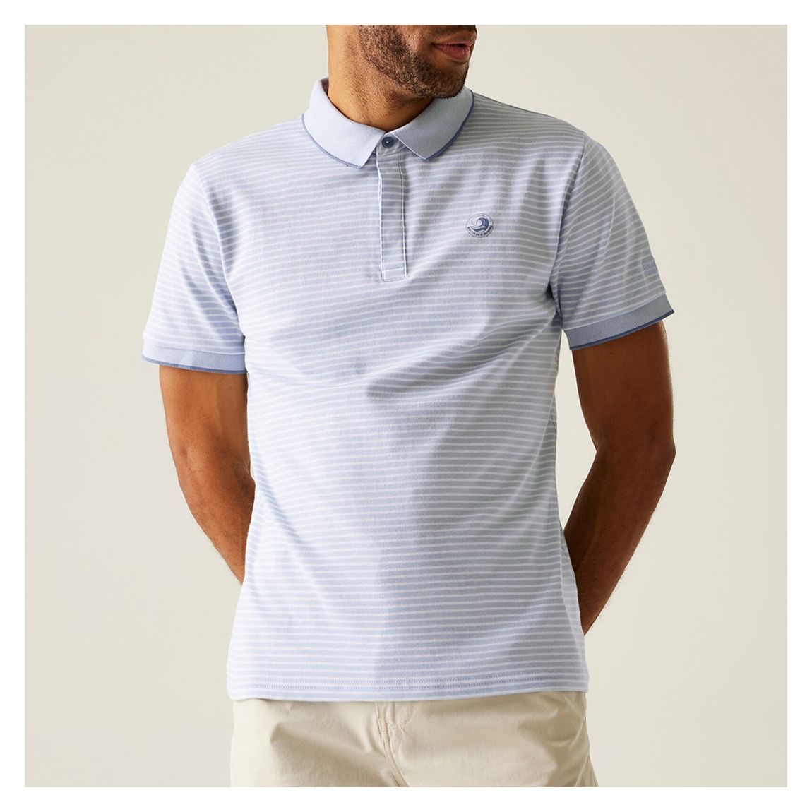 White/Blue Stripe Tiver Polo Shirt main product photo