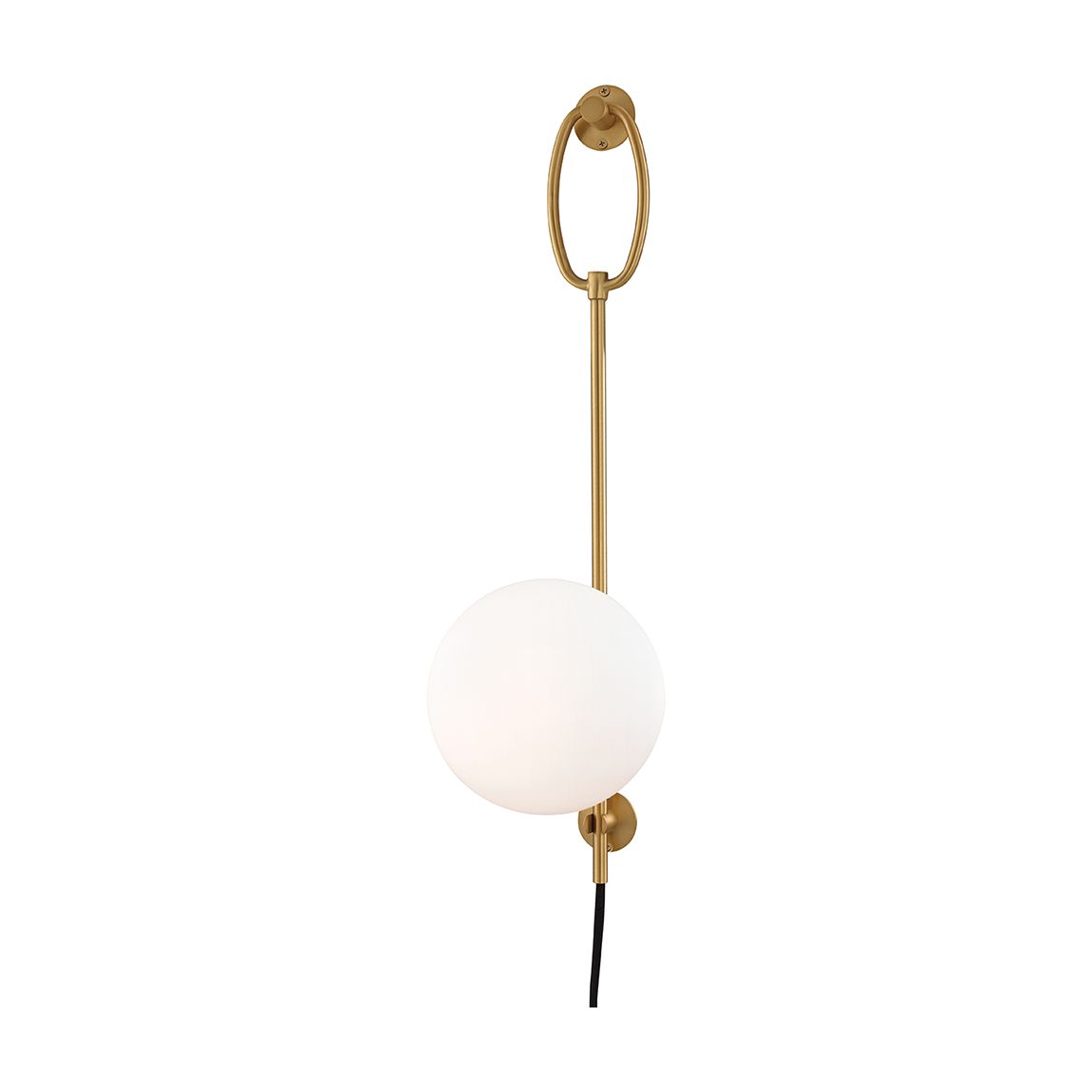 Gina 1 Light Wall Sconce With Plug, Gold main product photo