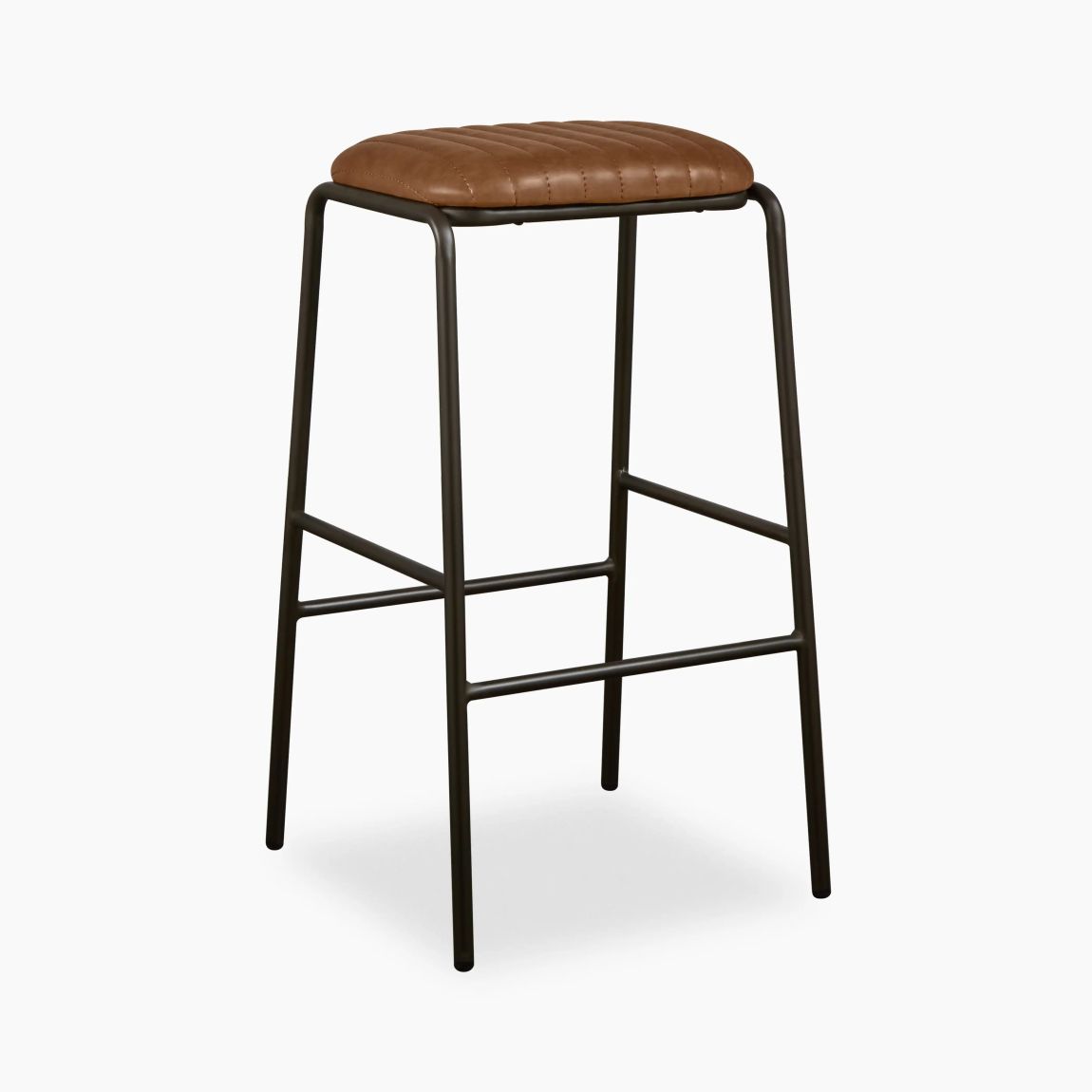 Boston Backless Metal Bar Stool, Vintage Tan & Black main product photo