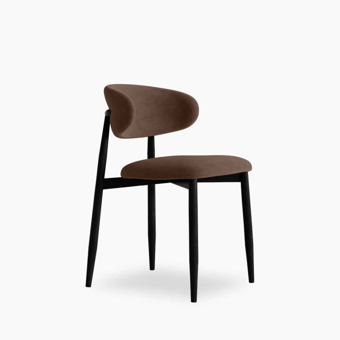 Halston Dining Chair, Mocha Brown Sustainable Velvet main product photo