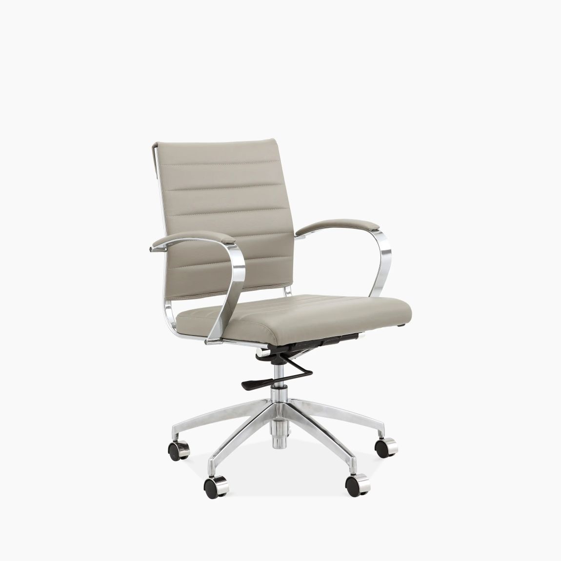 Deluxe Low Back Office Chair, Light Grey & Chrome main product photo