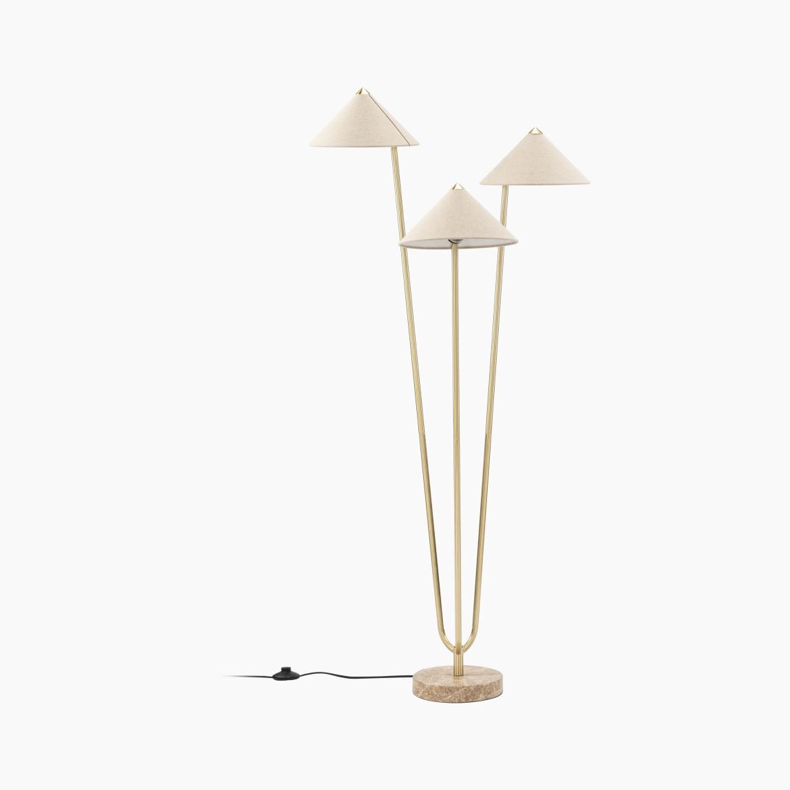 Chilton Floor Lamp, Cream & Brass main product photo