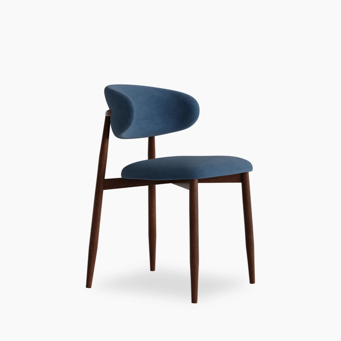Halston Dining Chair, Dust Blue Sustainable Velvet main product photo