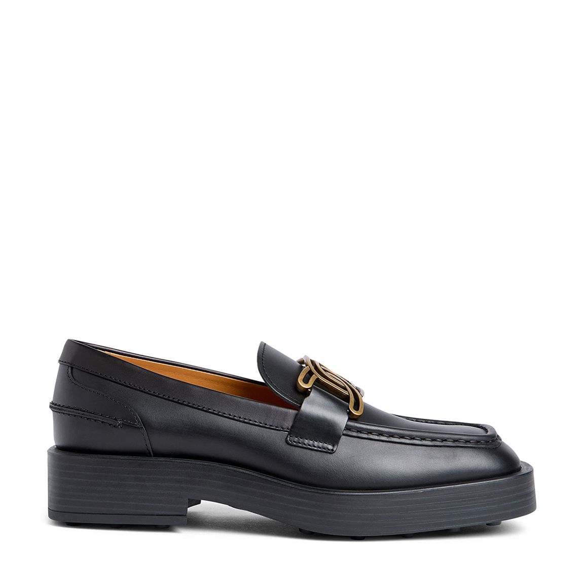 Women's Black Gomma Pesante Leather Loafers main product photo