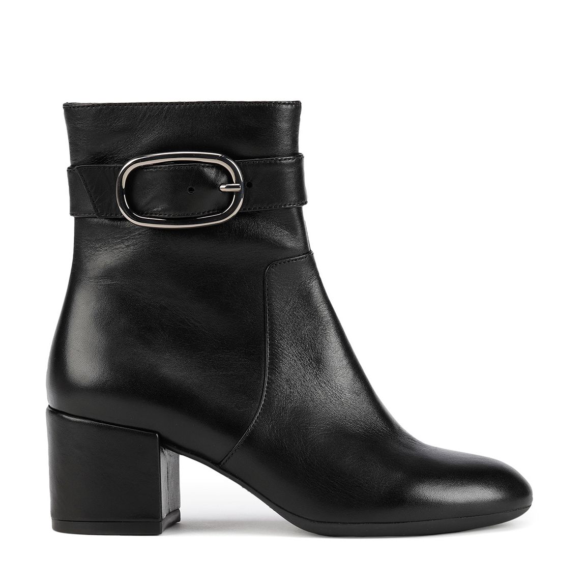 Black Leather Eleana Ankle Boot main product photo