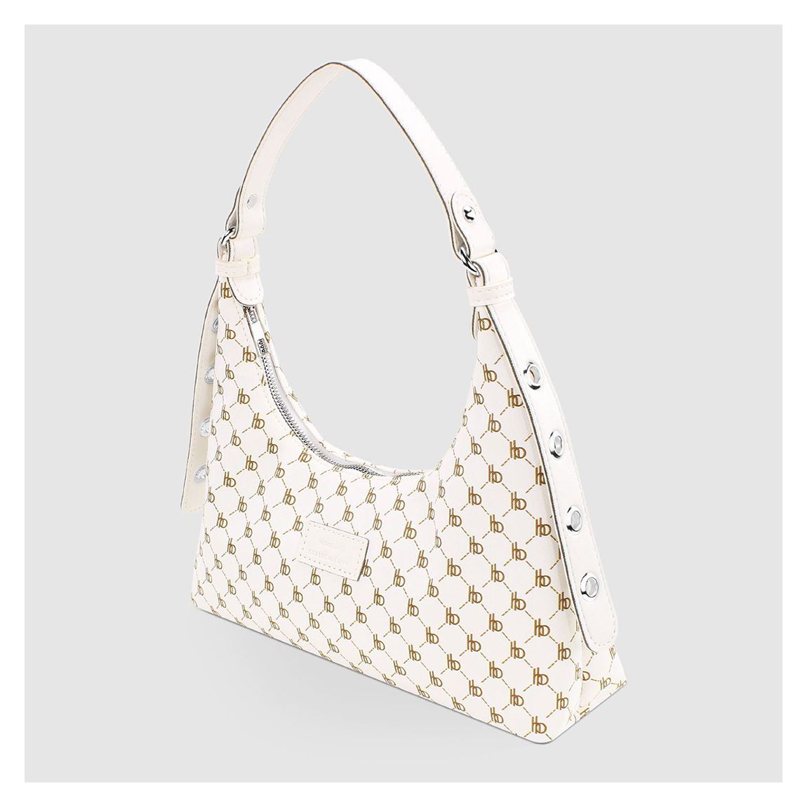 White Sateen Leather Handbag main product photo