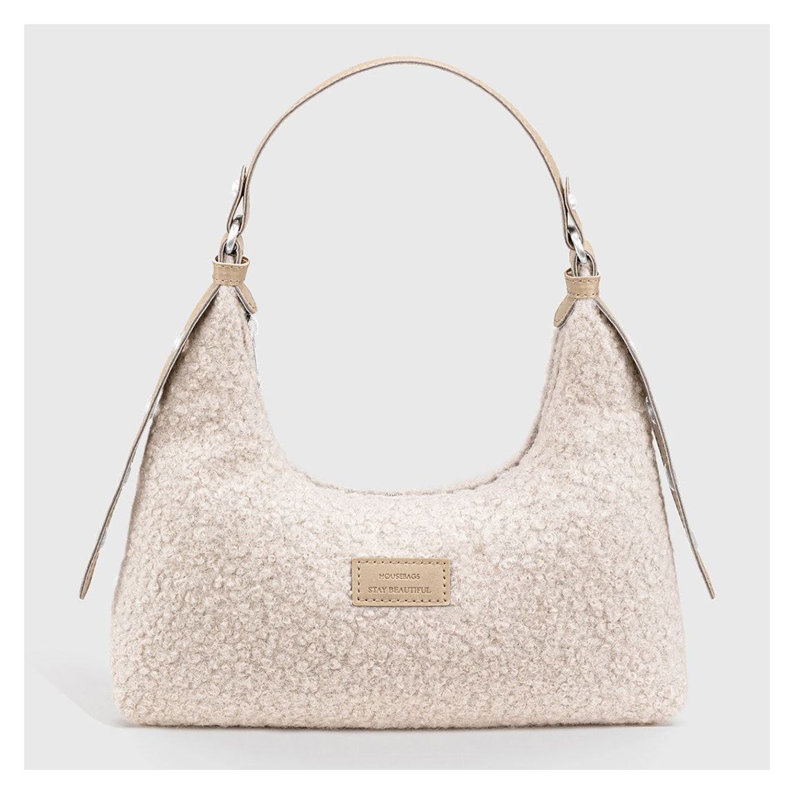 Beige Faux Fur Handbag main product photo